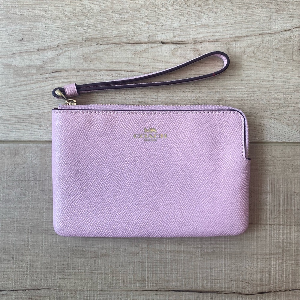 Coach Pink Leather Clutch Wristlet